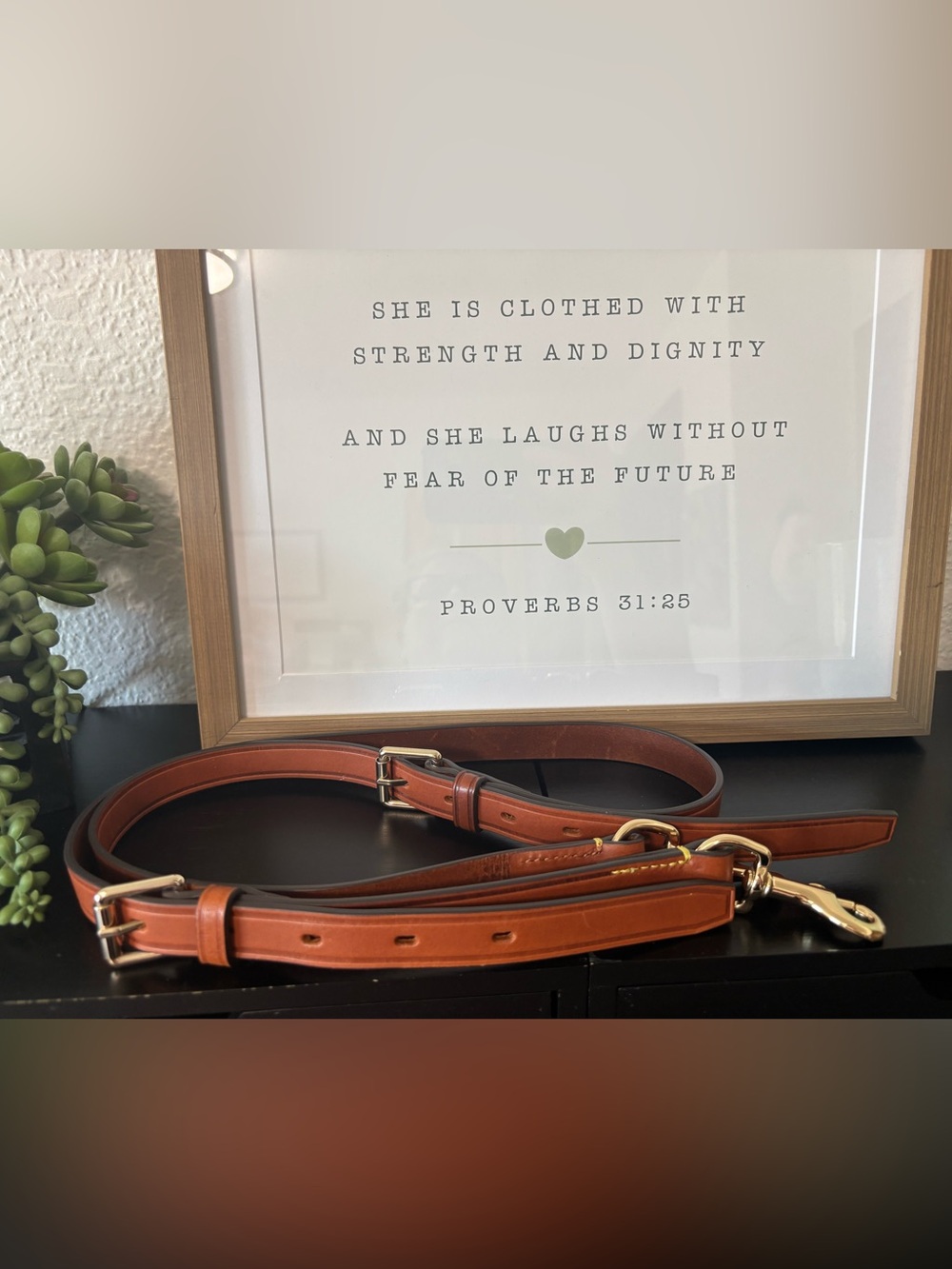Vintage Dooney & Bourke Brown Leather Bag Strap